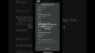 Got banned for being toxic to a hacker in combat warriors💀💀💀 (report this dude user:snow1)