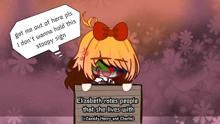 Elizabeth Afton rates the people she lives with(+ Cassidy,Henry and Charlie) ||Fnaf||Afton Family||