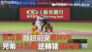 張志豪敲超前安獲MVP　兄弟11分差逆轉猿創紀錄 | 9/4中信兄弟 VS Lamigo