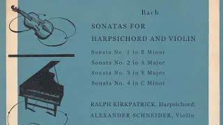J.S. Bach - Four Sonatas For Harpsichord And Violin -Kirkpatrick/Schneider(1950)-HD Digital Remaster
