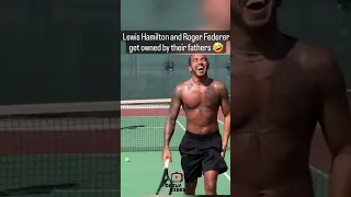 Lewis Hamilton & Roger Federer getting owned by their dads Tik Tok Tennis