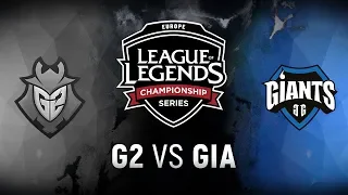 G2 vs. GIA - Week 4 Day 2 | EU LCS Summer Split | G2 Esports vs. Giants Gaming (2018)