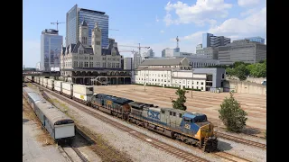 Railfanning CSX Freight Trains in Downtown Nashville, Tennessee - June 2022