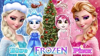 ℹ️ My talking angela 2 || Frozen || Blue vs Pink  Elsa ❄️ || cosplay