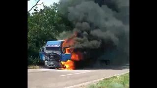 Возле Себино загорелся зерновоз