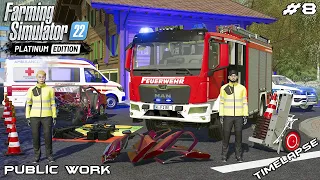 Day in a life as FIREFIGHTER - EMERGENCY RESPONDERS | Public Work | Farming Simulator 22 | Episode 8