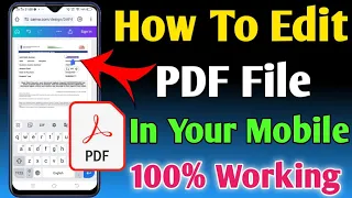 How to edit pdf file in mobile free | Pdf edit kaise kare mobile se |