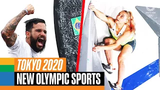 Which Sports were NEW at Tokyo 2020? 🏄‍♂️ 🛹 ⛹️‍♂️ 🧗‍♂️