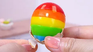 Magic Jelly Egg 🌈 Amazing Miniature Rainbow Jelly Egg Recipe | 1000+ Miniature Dessert By Mini Cakes