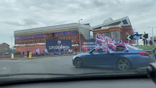 Driving in Glasgow - Rangers supporting areas on title party day - May 2021