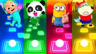 Cocomelon VS BabyBus VS Minions VS Wolfoo Family - Tiles Hop EDM Rush