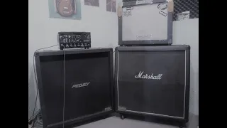 Marshall 1981JCM 800 4x12 CAB, Peavey 1992 ,5150 4x12 CAB,  Seismic 1x12 CAB EVH 5150 III LBX-S