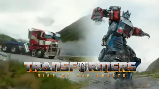 Optimus Prime vs Scourge | Mirage vs Nightbird & Battletrap | Rise Of The Beasts Road Chase