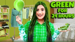 Using Only *Green* Things For 24 Hours Challenge 💚 * very emotional 😭* | SAMREEN ALI