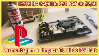 LIMPEZA E TESTE DO PS1 FAT QUE PAGUEI $2,50 NA FEIRA DO ROLO NOS EUA