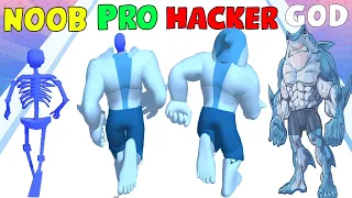 NOOB vs PRO vs HACKER vs GOD in SuperHero Pick 3D (Shark Hero)