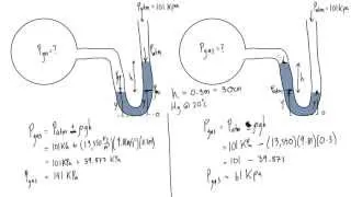 Simple manometer example problem