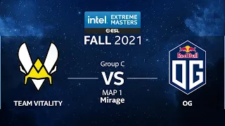 CS:GO - Team Vitality vs. OG [Mirage] Map 1 - IEM Fall 2021 - Group C - EU