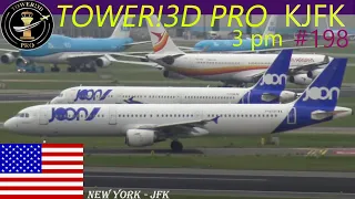 John F Kennedy International New York over 120 movements many Cargo Liveries Tower!3D Pro KJFK @ 3pm