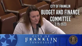 City of Franklin, Budget and Finance Committee 2-15-2023
