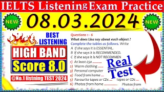 IELTS LISTENING PRACTICE TEST 2024 WITH ANSWERS | 08.03.2024