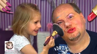 HANNAH SCHMINKT PAPA 😂  Make-Up Tutorial einer 6-Jährigen! Die Spielzeugtester