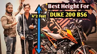 Minimum Height For KTM Duke 200 bS6 | Live HeightTest | Must Watch Before You Buy | #rishavroc