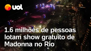 Show de Madonna reuniu 1,6 milhão de pessoas em Copacabana, no Rio; veja imagens aéreas