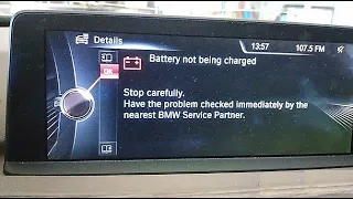 BMW  "Battery not being charged" error message, 3 SERIES F30  N47 engine . How to fix it.