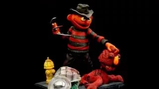 A Nightmare On Elmo Street Statue Artistic Interpretation