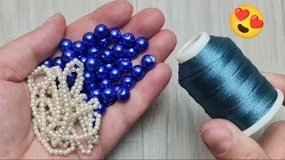 😍GIFT😍LOOK WHAT I DID WITH THE AMAZING HARMONY OF BLUE AND WHITE PEARLS WITH BEADS.