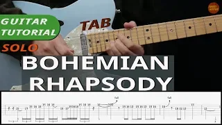 Bohemian Rhapsody Guitar Solo Cover TAB Lessonㅣ Queen 보헤미안랩소디 스윗기타솔로 타브악보레슨 엠알MR커버영상