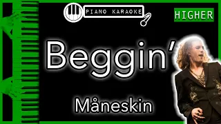 Beggin’ (HIGHER +3) - Måneskin - Piano Karaoke Instrumental