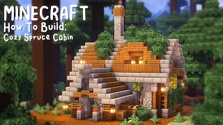 Minecraft - How to Build a Cozy Spruce Survival Starter House (1.20)