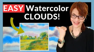 EASY Watercolor Clouds 2 Simple ways (for Beginners!)