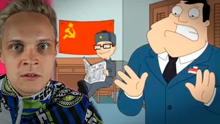 RUSSIAN REACTION TO AMERICAN DAD JOKES ABOUT RUSSIA! AMERICAN DAD REACTION