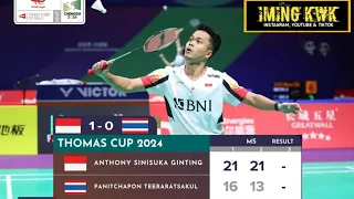 MS Thomas Cup 2024 | ANTHONY SINISUKA GINTING (Indonesia)🇲🇨VS 🇹🇭(Thailand) PANITCHAPON TEERARATSAKUL