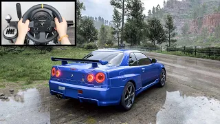 Forza Horizon 5 Paul Walker Nissan Skyline R34 GTR (Steering Wheel + Shifter) Gameplay