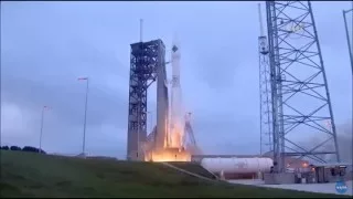 Запуск ракеты Atlas V  с мыса Канаверал с кораблем Cygnus(7 дек.2015г)