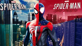 Spider-Man PS5 & Miles Morales Open World Transitions w/ All Suits Gameplay