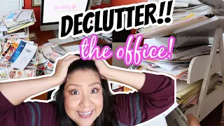 HUGE DECLUTTER | OFFICE WORKSPACE CHAOS! | DECLUTTERING MOTIVATION!!
