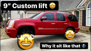 MY 9 INCH CUSTOM LIFT KIT IS INSTALLED ON MY YUKON DENALI | MY MOM HATES IT | LIFTED TRUCKS | SQUAT