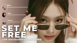 [AI cover] SET ME FREE - TWICE (Part switch) (Line distribution + color coded)