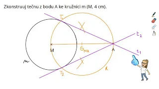 Thaletova věta (4) - Tečna z bodu ke kružnici (konstrukční úloha)