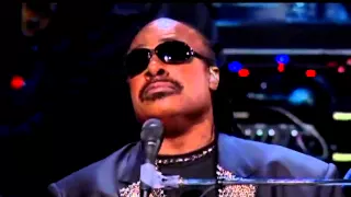 Stevie Wonder and John Legend perform "The Way You Make Me Feel" at the 25th Anniversary Concert