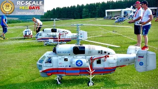 Parallel flight with 2 beautiful Heliclassics RC Kamov Ka 32 full scale RC helicopters with turbine