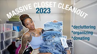 MASSIVE CLOSET CLEAN OUT + DECLUTTER| organizing my closet