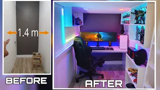 Transforming 1.4m Smallest Room into DREAM GAMING ROOM SETUP-  DIY LOFT BED W/ GAMING AREA 2. LEDs