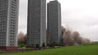 Red Road Flats Demolition Huge Dust Cloud 10-06-2012 Full HD