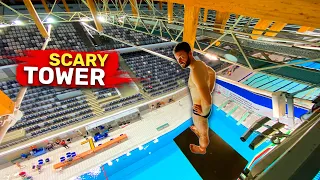 INSANE JUMP from 20 METERS (66ft) | roof jump in swimming pool